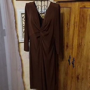 Stylish Brown wrap front Dress